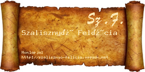 Szalisznyó Felícia névjegykártya