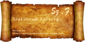 Szalisznyó Felícia névjegykártya