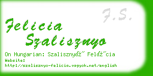 felicia szalisznyo business card